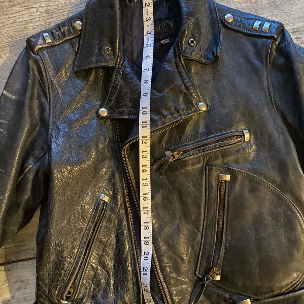 Vintage leather Buco late 1950’s to 1960s. Steer Hide D-pocket J-82 Detroit. - Picture 9 of 11